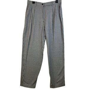 Susan Bristol 8P Gingham Check Pleated Pants Cotton Vintage Casual Office Basic